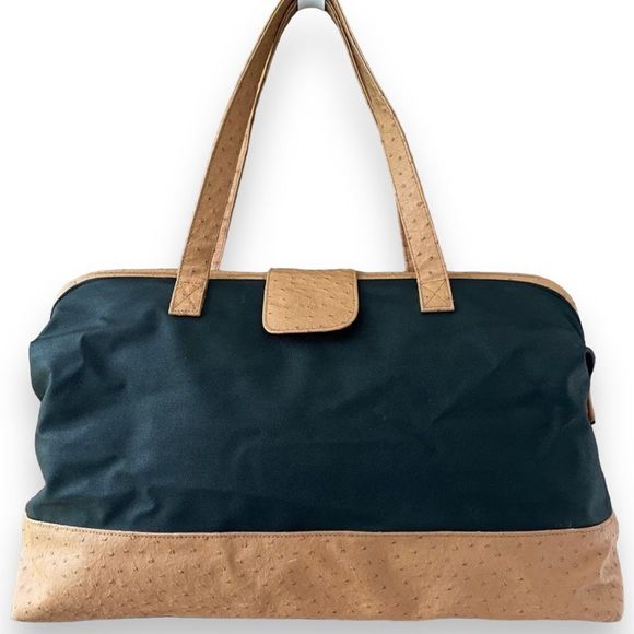 Elizabeth Arden Vegan Ostrich Shoulder Satchel Travel Bag - Picture 1 of 13